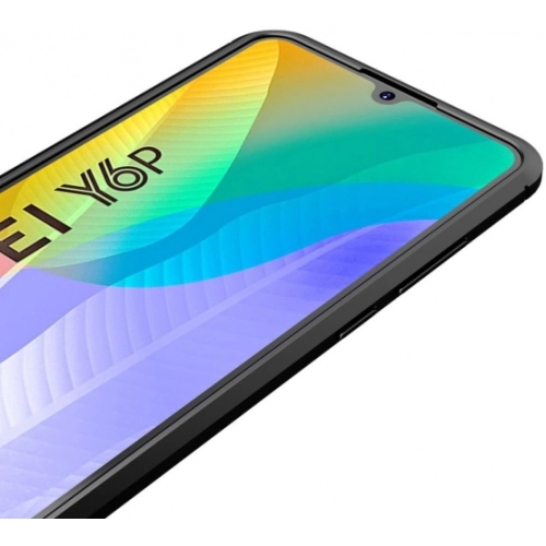 Huawei Y6p Kılıf Deri Görünümlü Lüks Parmak İzi Bırakmaz Niss Silikon Kapak - Lacivert