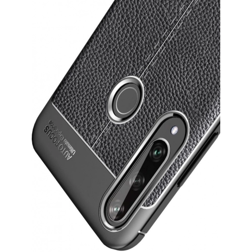 Huawei Y6p Kılıf Deri Görünümlü Lüks Parmak İzi Bırakmaz Niss Silikon Kapak - Lacivert