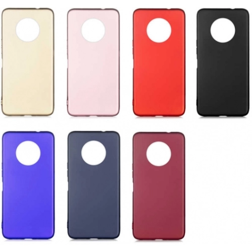 Infinix Note 7 Kılıf İnce Soft Mat Renkli Esnek Silikon Kapak - Mürdüm