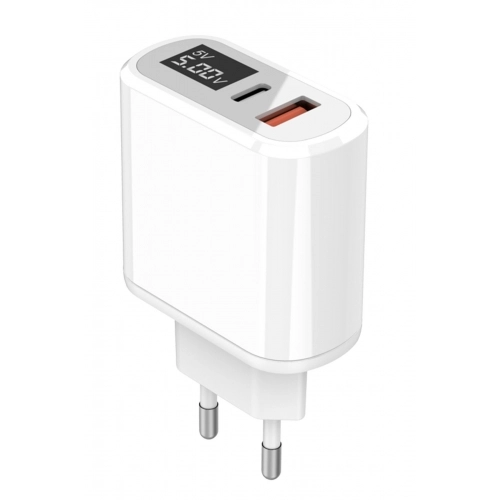 Konfulon C66 Type-C PD 20W Dijital Seyahat Hızlı Şarj Cihazı - Siyah