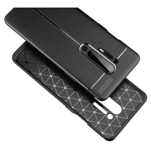 OnePlus 8 Pro Kılıf Deri Görünümlü Lüks Parmak İzi Bırakmaz Niss Silikon Kapak - Lacivert