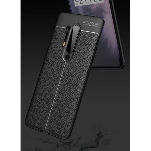 OnePlus 8 Pro Kılıf Deri Görünümlü Lüks Parmak İzi Bırakmaz Niss Silikon Kapak - Lacivert