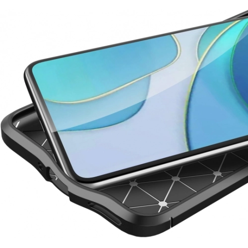 OnePlus 9 Kılıf Deri Görünümlü Lüks Parmak İzi Bırakmaz Niss Silikon Kapak - Lacivert