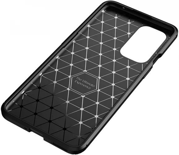 OnePlus 9 Kılıf Karbon Serisi Mat Fiber Silikon Negro Kapak - Lacivert