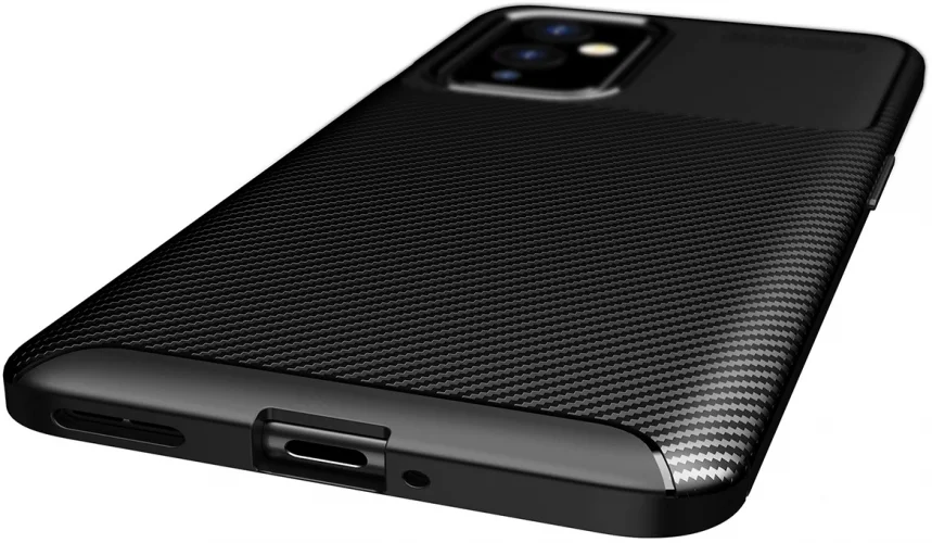OnePlus 9 Kılıf Karbon Serisi Mat Fiber Silikon Negro Kapak - Lacivert