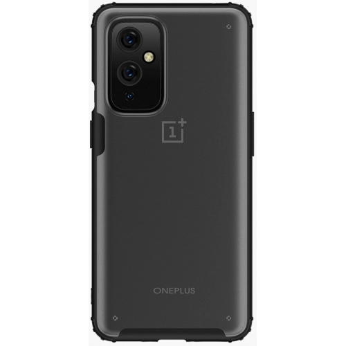 OnePlus 9 Kılıf Volks Serisi Kenarları Silikon Arkası Şeffaf Sert Kapak - Kırmızı