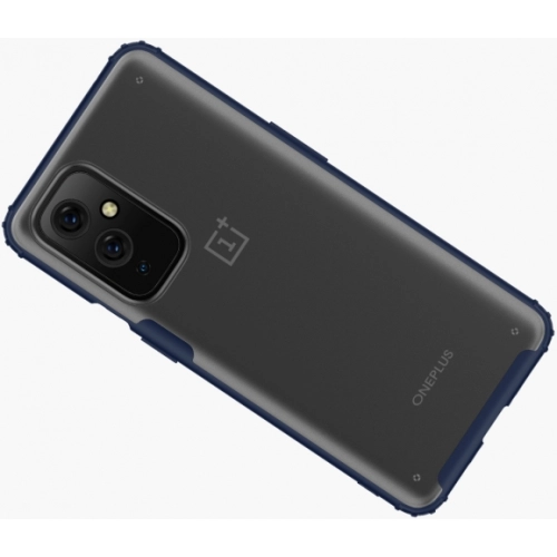 OnePlus 9 Kılıf Volks Serisi Kenarları Silikon Arkası Şeffaf Sert Kapak - Kırmızı