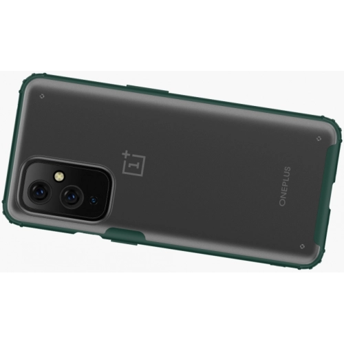 OnePlus 9 Kılıf Volks Serisi Kenarları Silikon Arkası Şeffaf Sert Kapak - Kırmızı