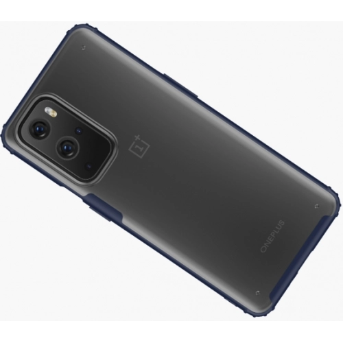 OnePlus 9 Pro Kılıf Volks Serisi Kenarları Silikon Arkası Şeffaf Sert Kapak - Lacivert