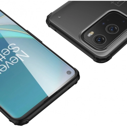 OnePlus 9 Pro Kılıf Volks Serisi Kenarları Silikon Arkası Şeffaf Sert Kapak - Lacivert