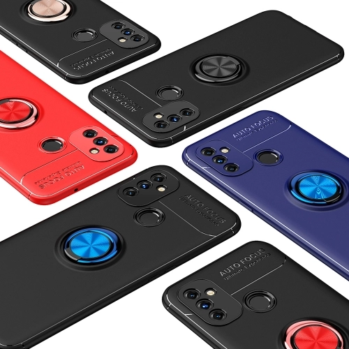OnePlus Nord N10 Kılıf Renkli Silikon Yüzüklü Standlı Auto Focus Ravel Kapak - Mavi