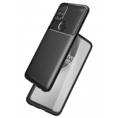 OnePlus Nord N10 Kılıf Silikon Parmak İzi Bırakmayan Karbon Soft Negro Kapak - Lacivert
