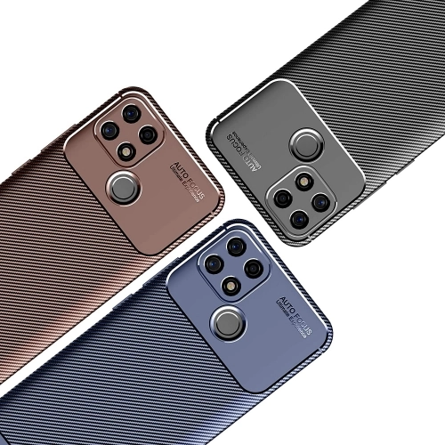 Oppo A15 Kılıf Silikon Parmak İzi Bırakmayan Karbon Soft Negro Kapak - Lacivert