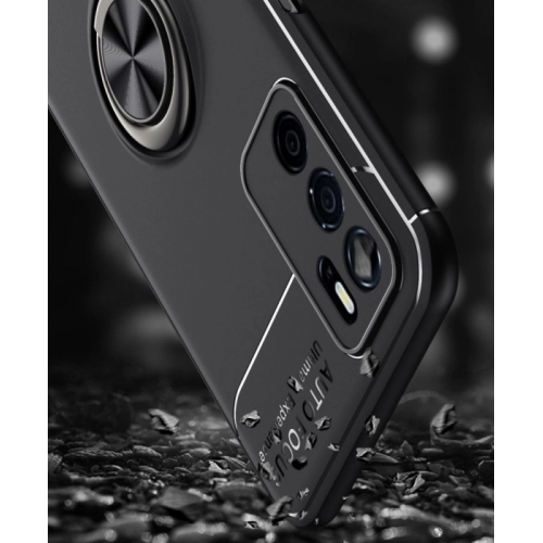 Oppo A16 Kılıf Renkli Silikon Yüzüklü Standlı Auto Focus Ravel Kapak - Rose Gold