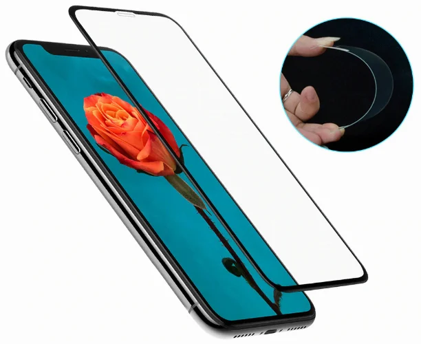 Oppo A9 2020 Ekran Koruyucu Fiber Tam Kaplayan Nano - Siyah