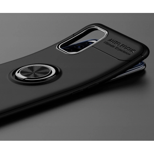 Oppo A52 Kılıf Renkli Silikon Yüzüklü Standlı Auto Focus Ravel Kapak - Mavi