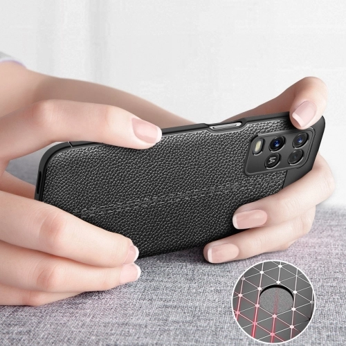 Oppo A54 Kılıf Deri Görünümlü Lüks Parmak İzi Bırakmaz Niss Silikon Kapak - Lacivert