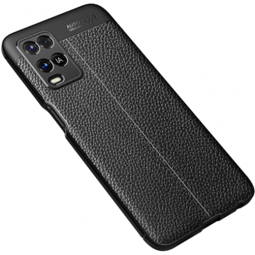 Oppo A54 Kılıf Deri Görünümlü Lüks Parmak İzi Bırakmaz Niss Silikon Kapak - Lacivert