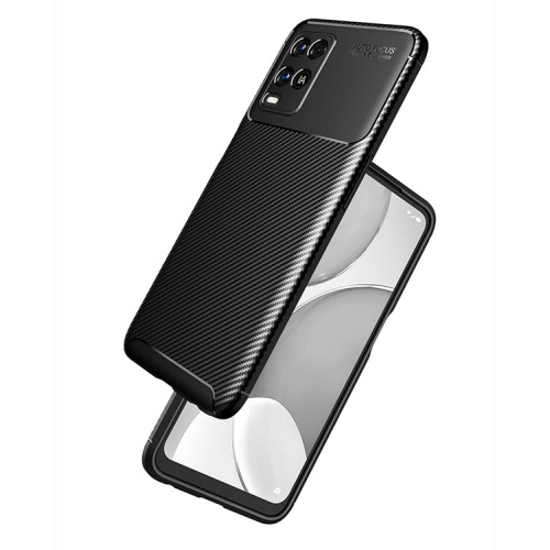 Oppo A54 Kılıf Silikon Parmak İzi Bırakmayan Karbon Soft Negro Kapak - Lacivert