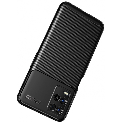 Oppo A54 Kılıf Silikon Parmak İzi Bırakmayan Karbon Soft Negro Kapak - Lacivert