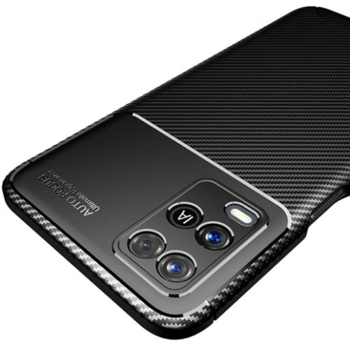 Oppo A54 Kılıf Silikon Parmak İzi Bırakmayan Karbon Soft Negro Kapak - Lacivert