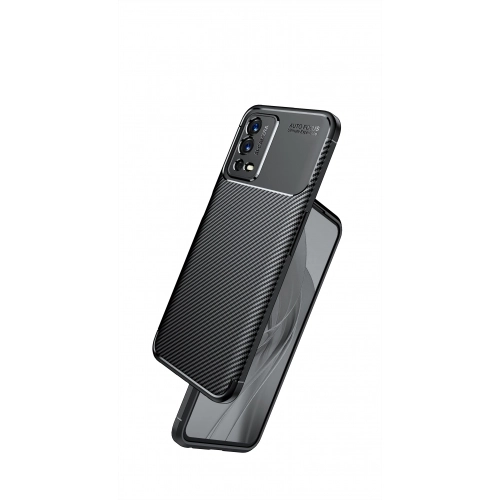 Oppo A55 4G Kılıf Silikon Parmak İzi Bırakmayan Karbon Soft Negro Kapak - Lacivert