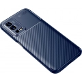 Oppo A55 4G Kılıf Silikon Parmak İzi Bırakmayan Karbon Soft Negro Kapak - Lacivert