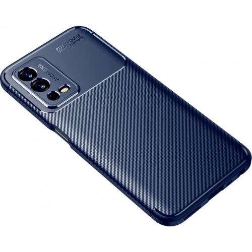 Oppo A55 4G Kılıf Silikon Parmak İzi Bırakmayan Karbon Soft Negro Kapak - Lacivert