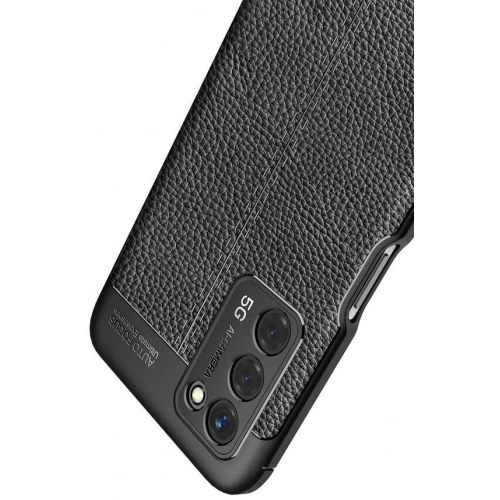 Oppo A55 5G Kılıf Deri Görünümlü Lüks Parmak İzi Bırakmaz Niss Silikon Kapak - Lacivert