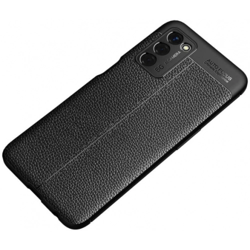 Oppo A55 5G Kılıf Deri Görünümlü Lüks Parmak İzi Bırakmaz Niss Silikon Kapak - Lacivert