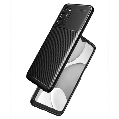 Oppo A55 5G Kılıf Silikon Parmak İzi Bırakmayan Karbon Soft Negro Kapak - Lacivert