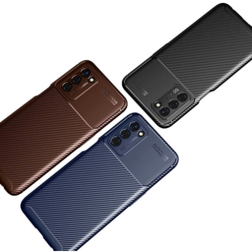 Oppo A55 5G Kılıf Silikon Parmak İzi Bırakmayan Karbon Soft Negro Kapak - Lacivert