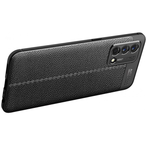 Oppo A74 Kılıf Deri Görünümlü Lüks Parmak İzi Bırakmaz Niss Silikon Kapak - Lacivert