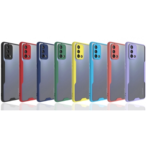 Oppo A74 Kılıf Renkli Silikon Kamera Lens Korumalı Şeffaf Parfe Kapak - Sarı