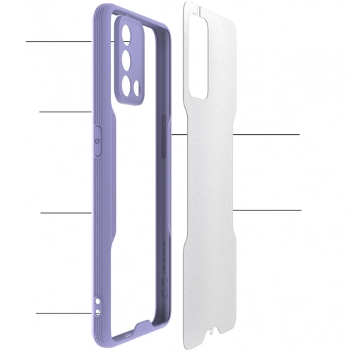 Oppo A74 Kılıf Renkli Silikon Kamera Lens Korumalı Şeffaf Parfe Kapak - Pembe