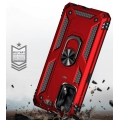Oppo A74 Kılıf Silikon Zırhlı Standlı Yüzüklü Mıknatıslı Tank Kapak - Kırmızı