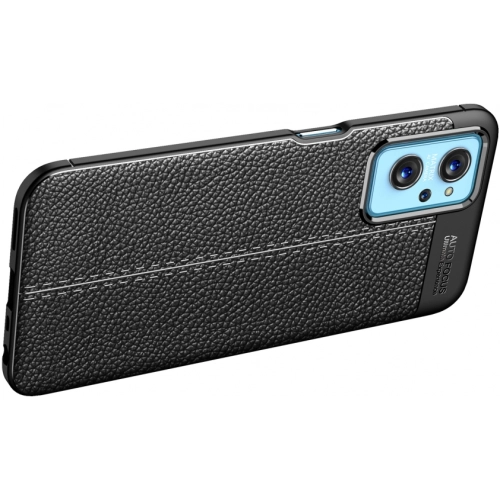 Oppo A96 4G Kılıf Deri Görünümlü Lüks Parmak İzi Bırakmaz Niss Silikon Kapak - Lacivert