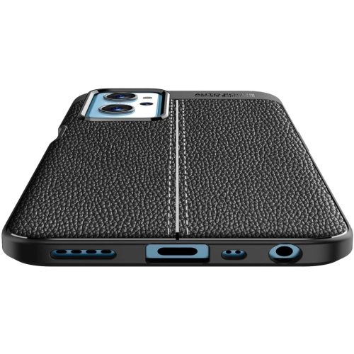 Oppo A96 4G Kılıf Deri Görünümlü Lüks Parmak İzi Bırakmaz Niss Silikon Kapak - Lacivert