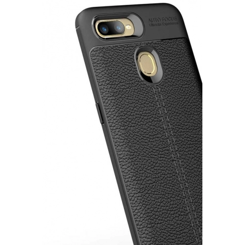 Oppo AX7 Kılıf Deri Görünümlü Lüks Parmak İzi Bırakmaz Niss Silikon Kapak - Lacivert