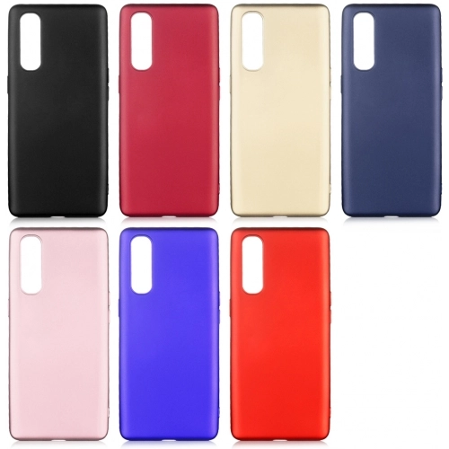 Oppo Reno 3 Pro Kılıf İnce Soft Mat Renkli Esnek Silikon Kapak - Mürdüm