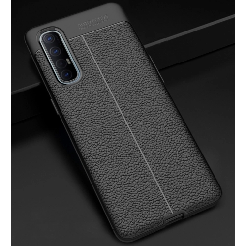 Oppo Reno 3 Pro Kılıf Deri Görünümlü Lüks Parmak İzi Bırakmaz Niss Silikon Kapak - Lacivert