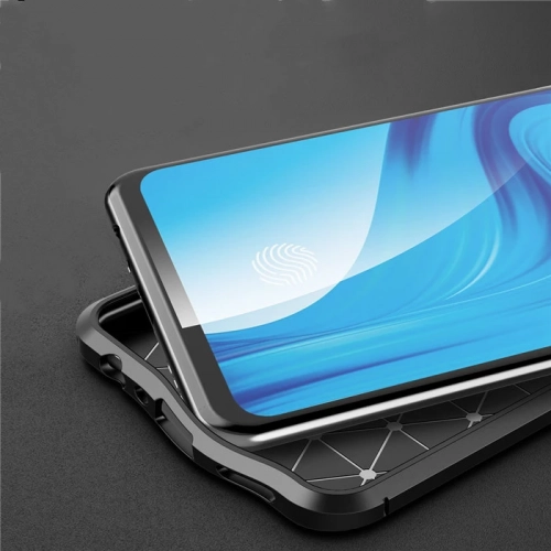 Oppo Reno 4 Lite Kılıf Deri Görünümlü Lüks Parmak İzi Bırakmaz Niss Silikon Kapak - Lacivert