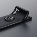 Oppo Reno 5 Kılıf Renkli Silikon Yüzüklü Standlı Auto Focus Ravel Kapak - Kırmızı - Siyah