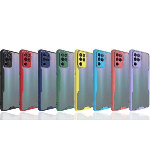 Oppo Reno 5 Lite Kılıf Renkli Silikon Kamera Lens Korumalı Şeffaf Parfe Kapak - Pembe