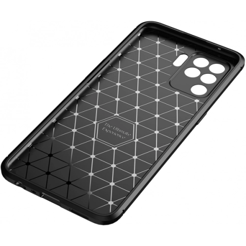 Oppo Reno 5 Lite Kılıf Silikon Parmak İzi Bırakmayan Karbon Soft Negro Kapak - Lacivert