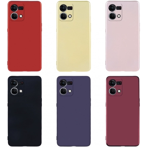 Oppo Reno 7 Kılıf İnce Soft Mat Renkli Esnek Silikon Kapak - Mürdüm