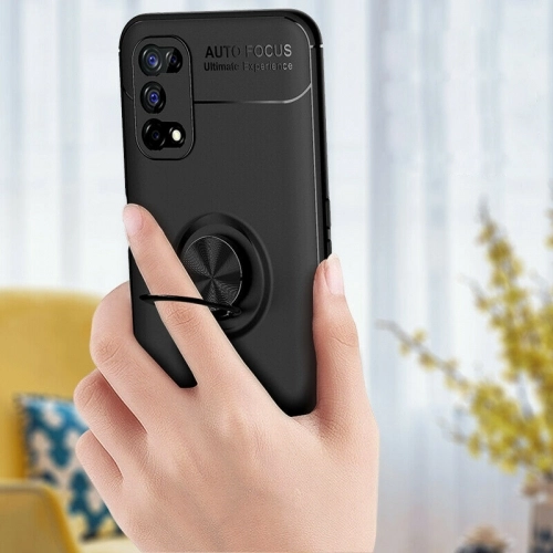 Realme 7 Pro Kılıf Renkli Silikon Yüzüklü Standlı Auto Focus Ravel Kapak - Kırmızı