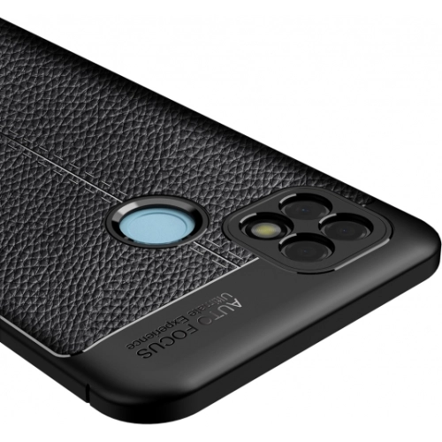 Realme C21 Kılıf Deri Görünümlü Lüks Parmak İzi Bırakmaz Niss Silikon Kapak - Lacivert