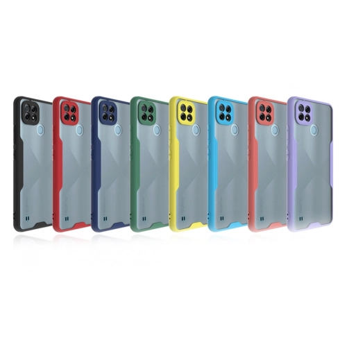 Realme C21 Kılıf Renkli Silikon Kamera Lens Korumalı Şeffaf Parfe Kapak - Yeşil