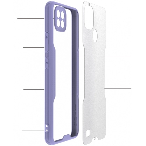 Realme C21 Kılıf Renkli Silikon Kamera Lens Korumalı Şeffaf Parfe Kapak - Pembe